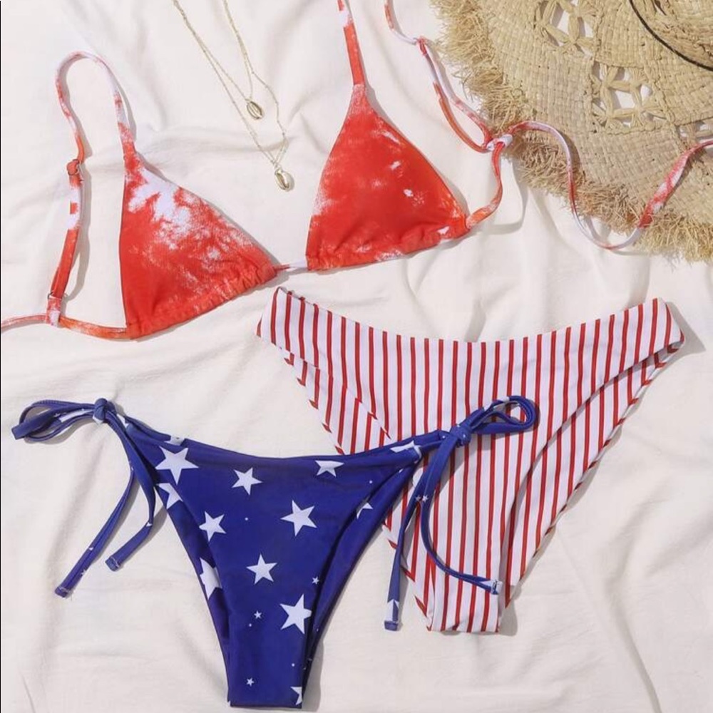 American Flag USA Bikini Swim Suit 3pack